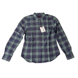 NWT UNTUCKit Women’s Green Plaid Button-Down Shirt – Size 2 Tencel Blend